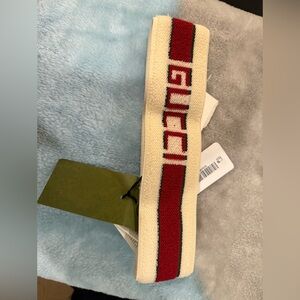 Gucci Red and Cream Striped Headband